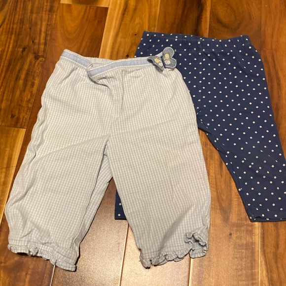 Girl’s 3-6 months Lightweight Pants Bundle: 3 Leggings & 1 Cotton Check Pants - Picture 2 of 8